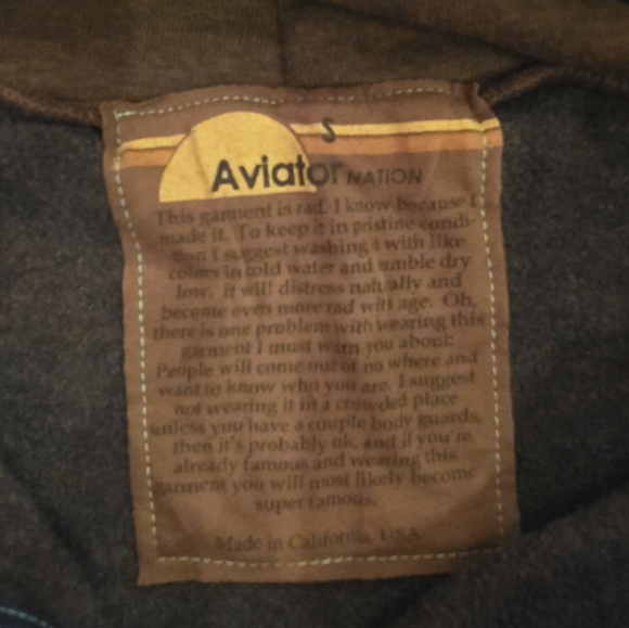 NWT- 5 STRIPE HOODIE - CHOCOLATE // RAINBOW WHITE- Sz S - Picture 4 of 5